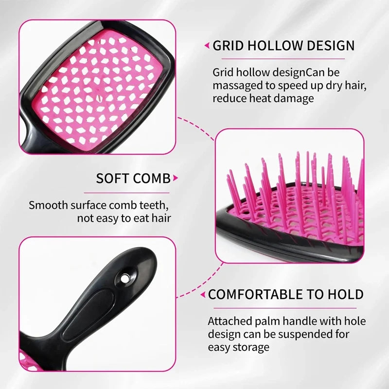 Hair Comb Anti Static Scalp Massage Brush Wet Dry Hair Detangling Styling Comb Salon Barber Brushes Demelante Hair Care Tools