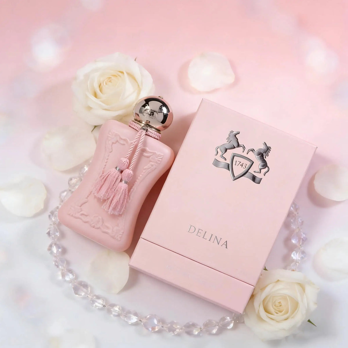 DELINA EDP: Elegant Pink Bottle with Tassel, Sophisticated Feminine Scent for Daily Wear