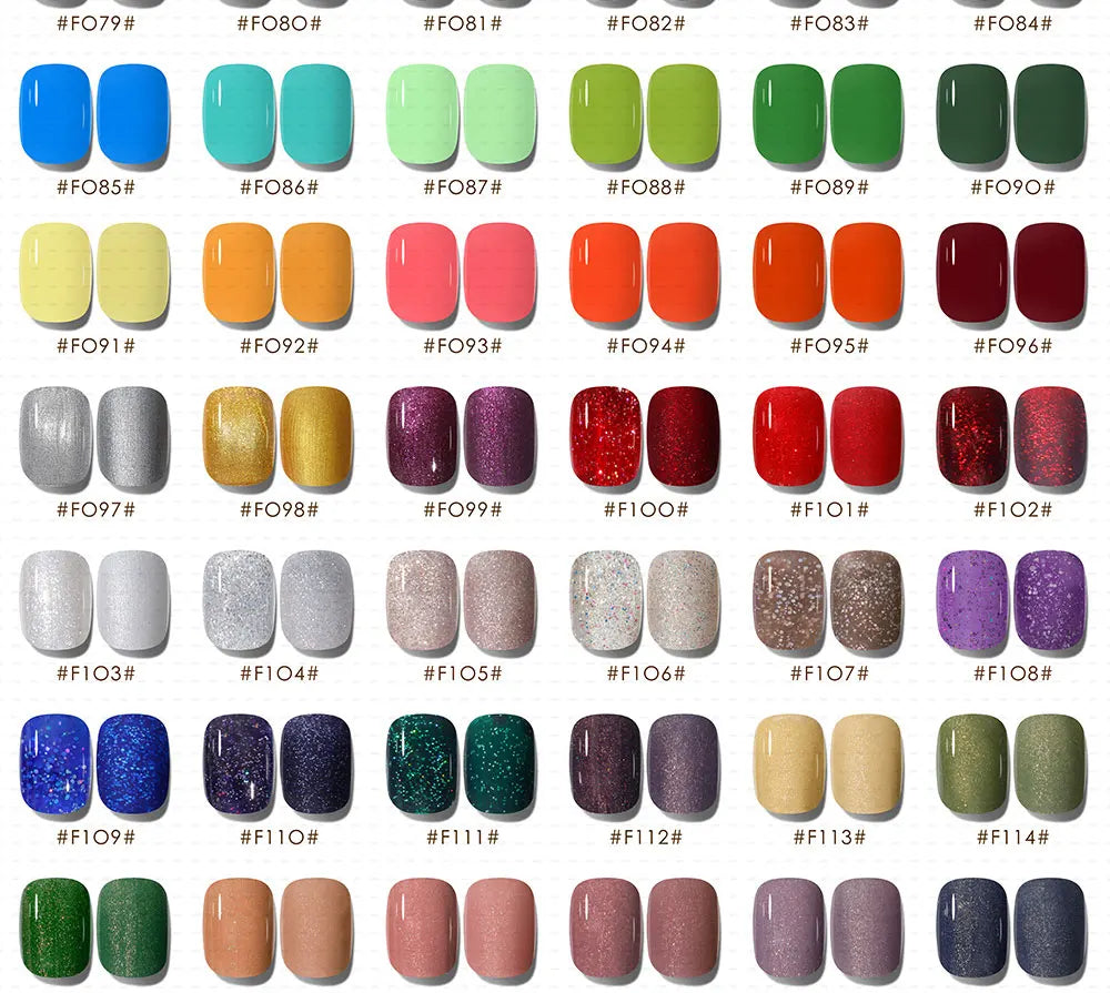 6Pcs/Set Fall Shine Finish Semi Permanent Glitter Sequins GEL Nail Polish Set Kit Soak Off Uv Varnish Nail Art