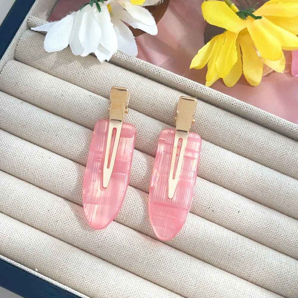 2pcs/set No Bend Hair Clips for Women Girls Acrylic Hair Styling No Crease Curl Small Pin Bang Seamless Barrettes Accessories