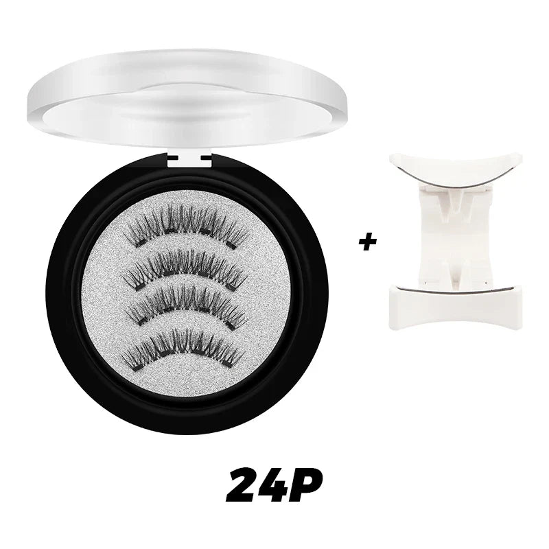 DINGSEN 1 Set Magnetic Eyelashes 3D Natural False Eyelashes Reusable Magnet Clip Set Lashes Extension Makeup Tweezers Lash Set