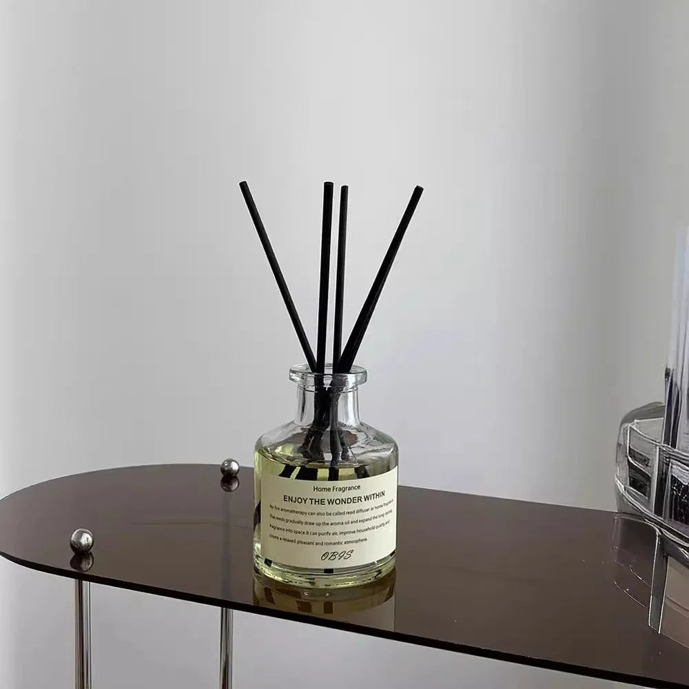 50ml Flameless Home Fragrance Room Flameless Freesia Jasmine Fragrance Oil with Reed Diffuser Stick Home Room Air Freshener Deco