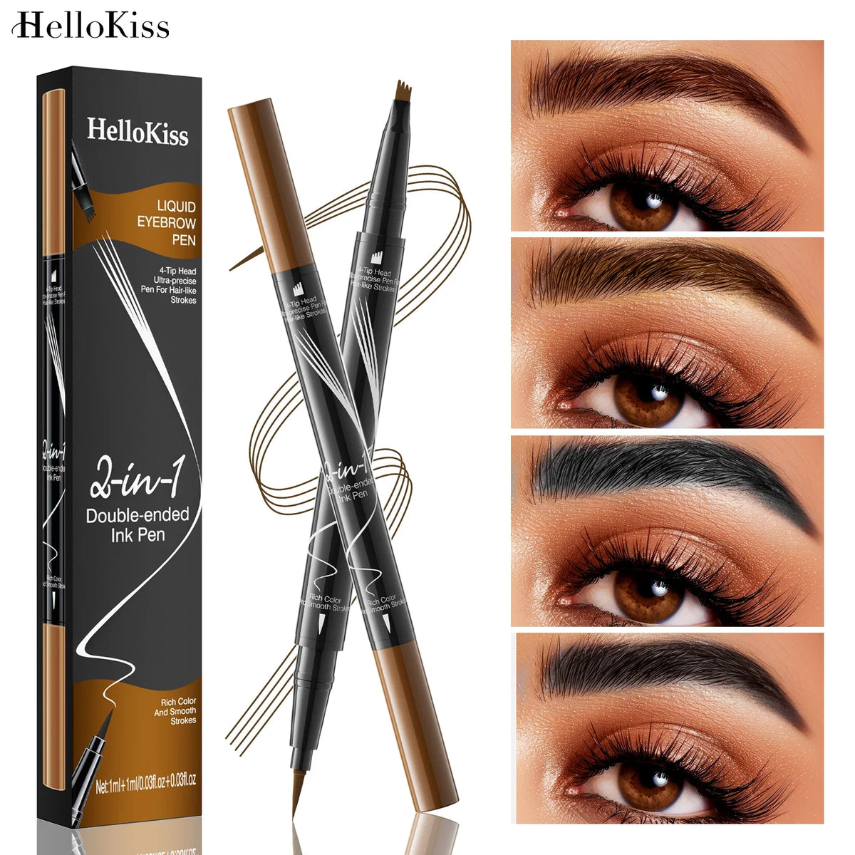 4 Point Eyebrow Pencil Waterproof Liquid Eyebrow Pen Makeup Long Lasting Cosmetic Microblade Brow Pencil
