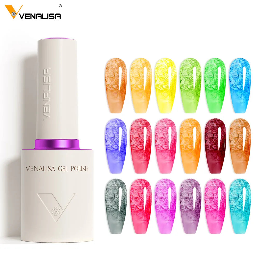 2/3/5pcs/Kit Venalisa 10ml Glossy Color Nail Gel Polish Combo HEMA FREE Long Wear Top Coat Kit Soak Off UV LED Gel Nail Manicure