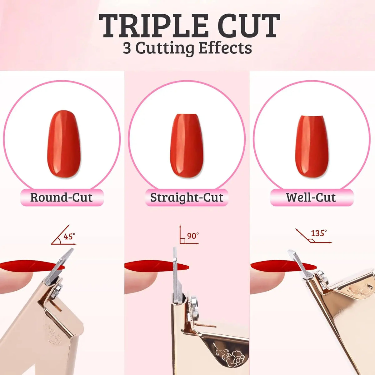 CALIYI Stainless Steel UV Gel False Nail Tips Trimmer Clipper Edge Cutter Nail Art Manicure U Word Rainbow Gold Silver Tools