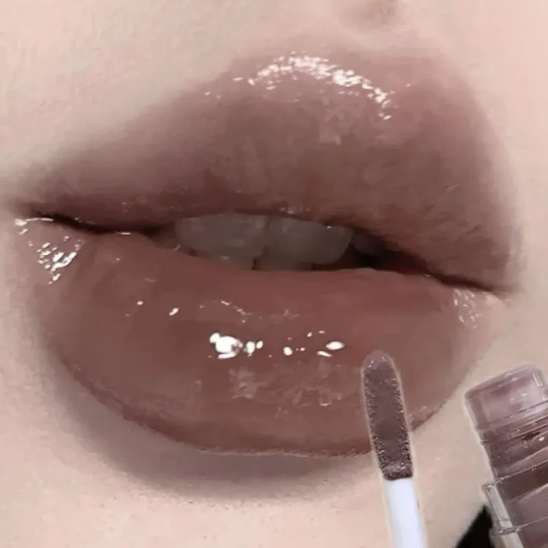 Black Gothic Lip Gloss Mirror Moist Matte Gothic Pure Black Silver Fine Flash Lip Glazed Low Saturation Lasting Lip Tint Makeup