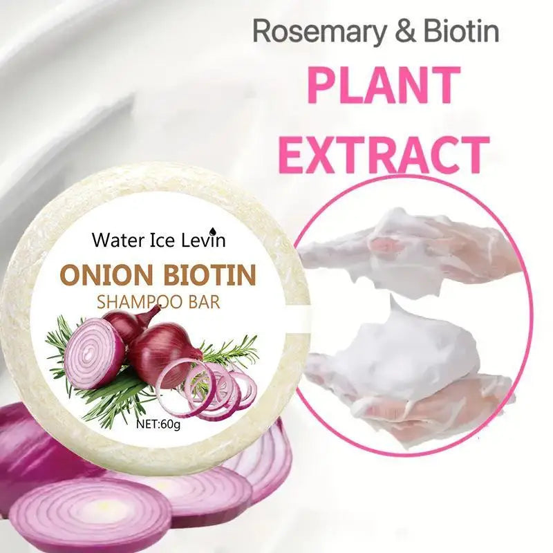 55g/60g Onion Rosemary Shampoo Soap, Handmade Soap Oil Control And Dandruff Removal Soap For Both Men & Women