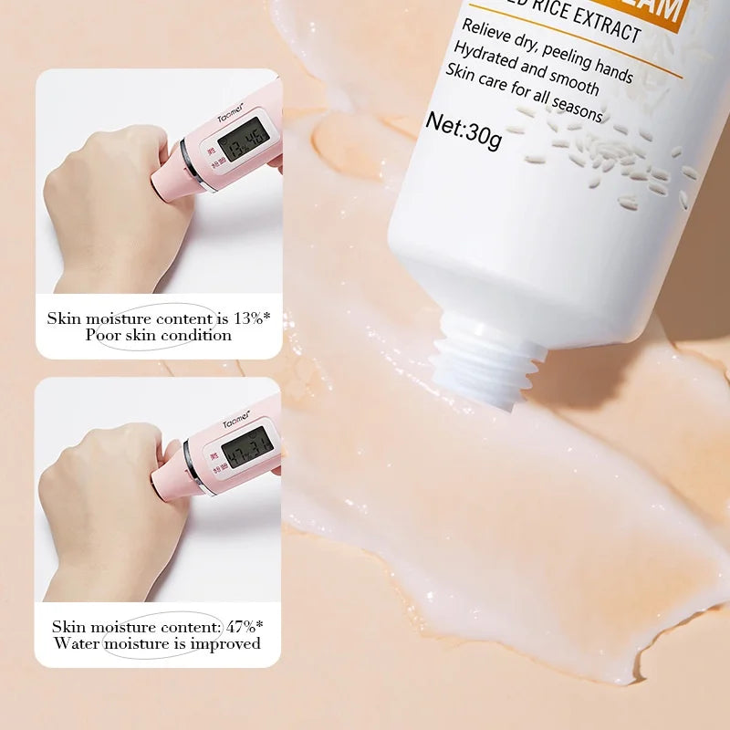 BIOAOUA Rice Raw Pulp Hand Cream Moisturizing Brighten Anti-cracking 30g