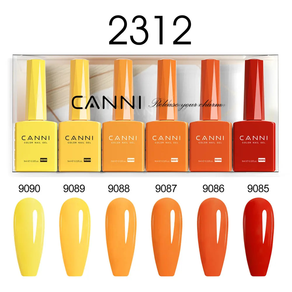 9ml CANNI CC8 HEMA FREE Nail Gel Polish Kit Nail Manicure Full Coverage Solid Color Summer Nails Soak off UV LED Nail Gel Set