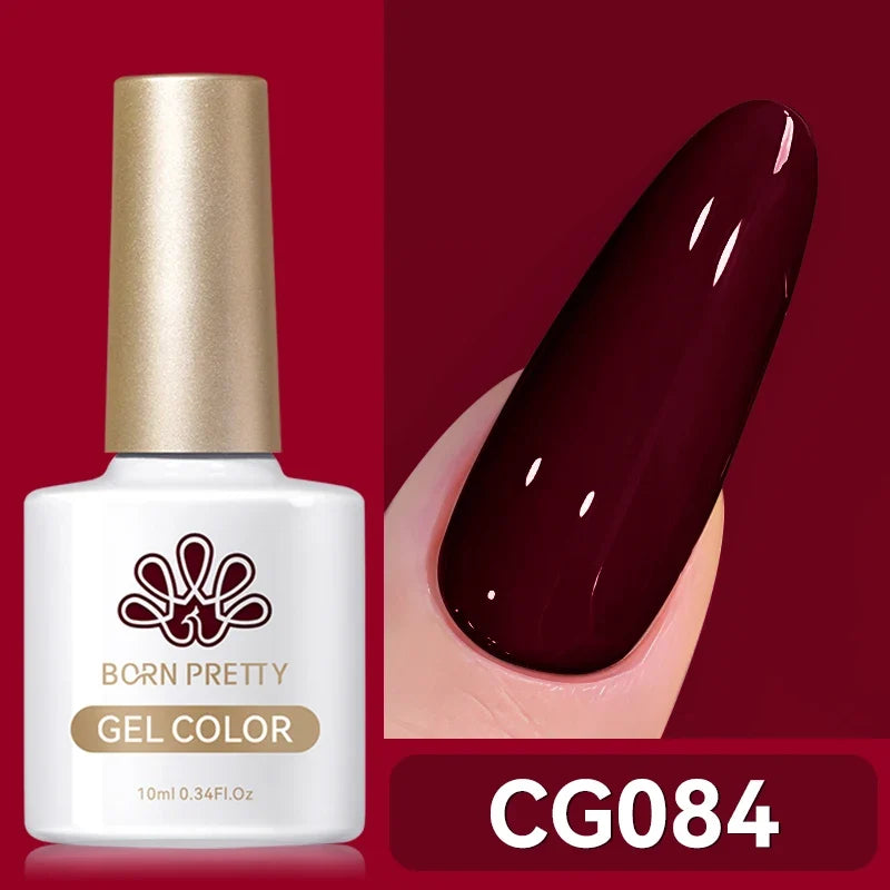 BORN PRETTY 10ml Blood Red Gel Nail Polish Semi Permanent Soak Off UV LED Varnish Design Halloween Festival Nail Supplies 1/6pcs