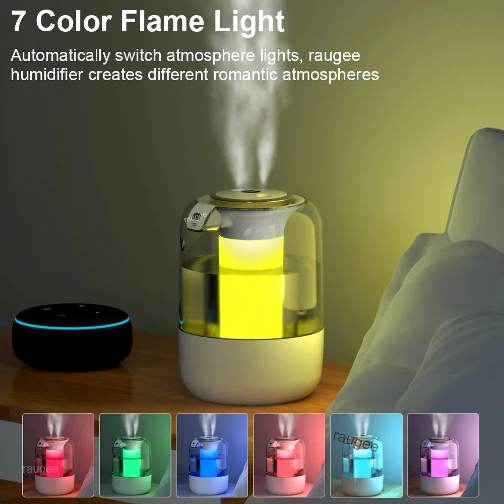 Air Humidifier Large Capacity Home Humidifier Mute Mist Maker Double Spray Usb Humidifier for Room Office with LED Night Light