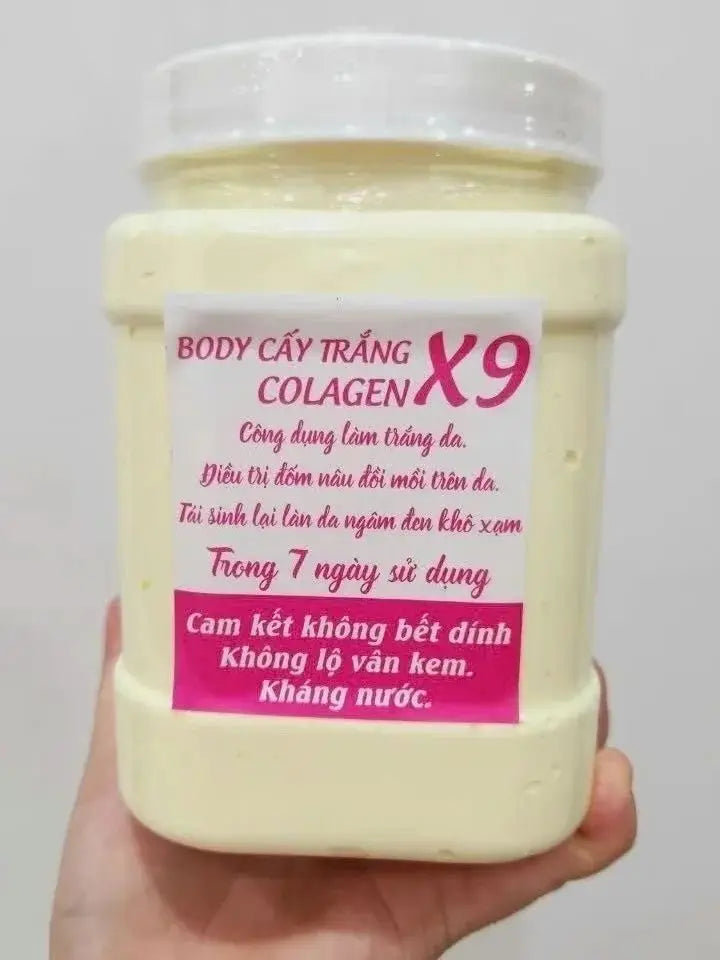 Hộp  Kem Body Cấy Trắng Collagen X9 Trắng Bật Tone , Ko Lộ Vân, Ko Bết Rít Body care Brightening Moisturizer