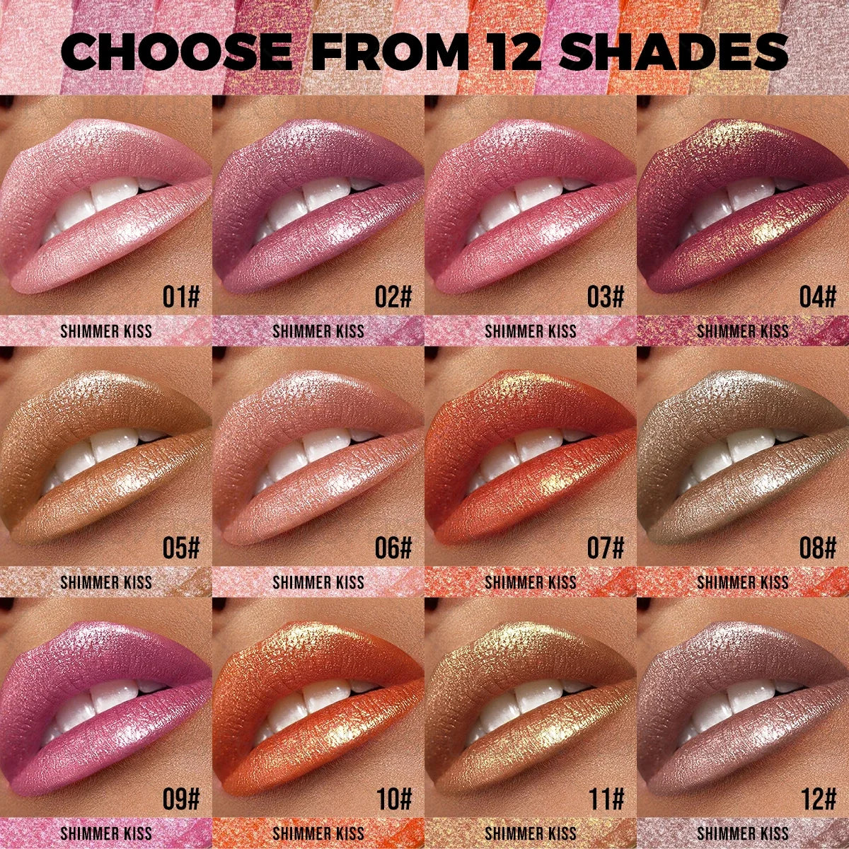 1PC Moisturizing Pearlescent Shimmer Lipstick, Glittering Purple/pink Tones, Soft Texture, Non-stick Cups, Silky, Christmas Gift