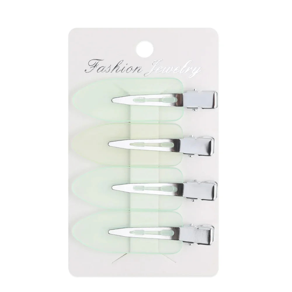4 Pcs Seamless No Crease Barrettes Makeup Clip No Bend Hair Clip Professional Salon Styling Fixed hairpin Woman Man Hairdressing