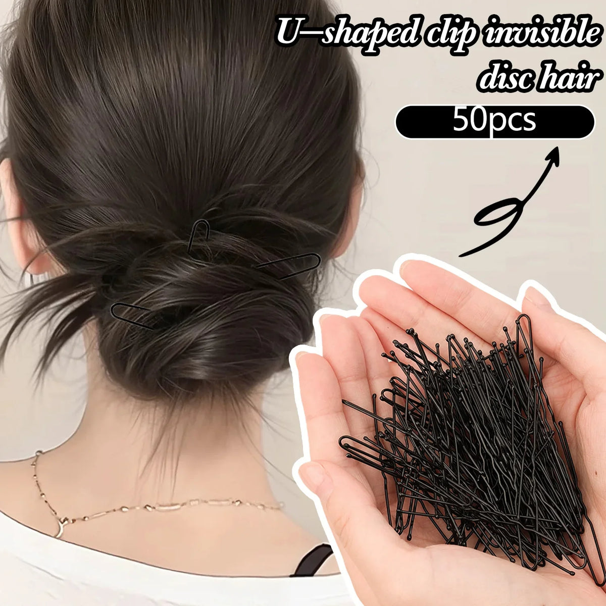 5/6/7cm Black Hair Clips U-Shaped Bobby Pin Invisible Wavy Hairpin Hairstyle Styling Metal Hair Grip Barrette Hair Accessories