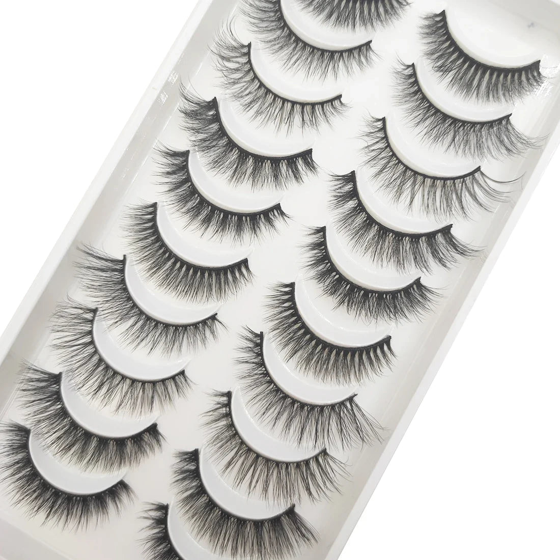 20 Style 10 Pairs Natural 3d Mink Lashes Soft False Eyelashes Cross Messy Dense Eye Lashes Extension Makeup Faux Cils Maquillaje