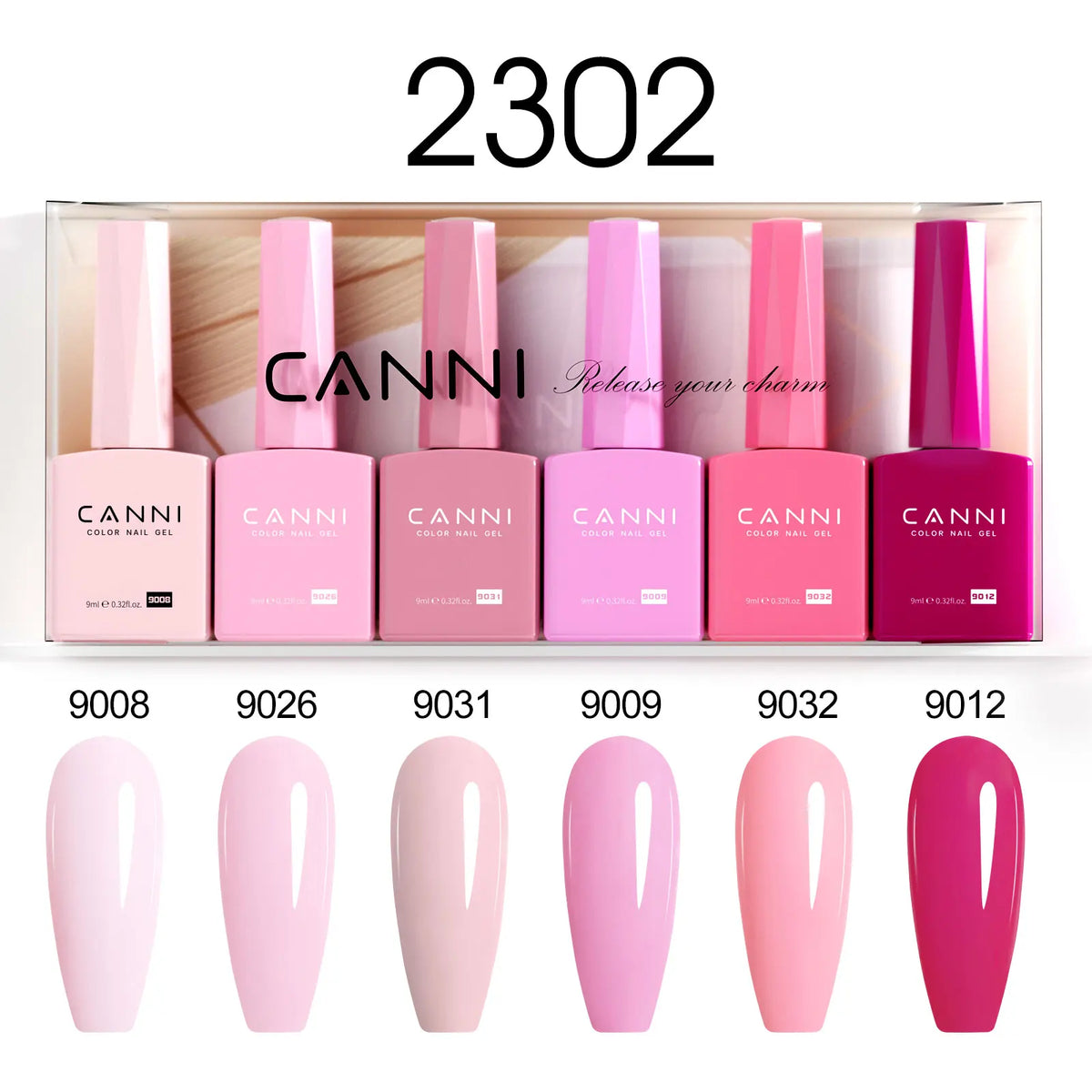 6pcs/kit CANNI Gel Nail Polish TPO FREE Nails Semi Transparent Jelly Pink Collection Soak Off UV LED Gel Diamond Top Coat Set
