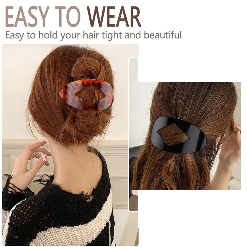 Fashion Oval Hair Claw Clip for Women New Design Leopard Matte Curved Flat Styling Barrettes Lady Ponytail Hairgrip Accessories