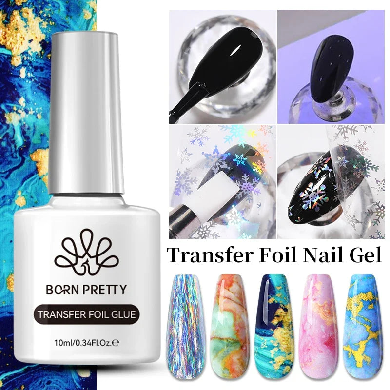 BORN PRETTY 10ml Clear Blooms Gel Polish UV LED Soak Off Nail Art Polish for Spreading Effect Marble Nail Polish Gel Painting