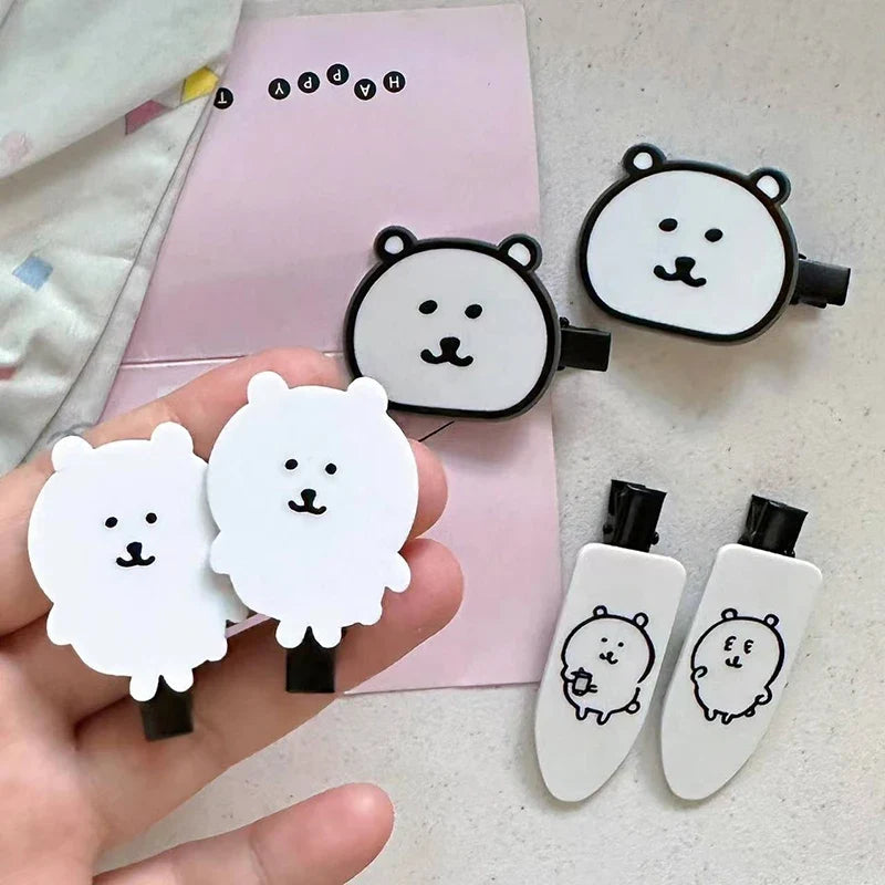 2pcs Cute Cartoon Rabbit Hair Side Clip Bunny Bangs Edge Hairpins Girls Sweet Hair Styling Tools Decoration Tools Gifts