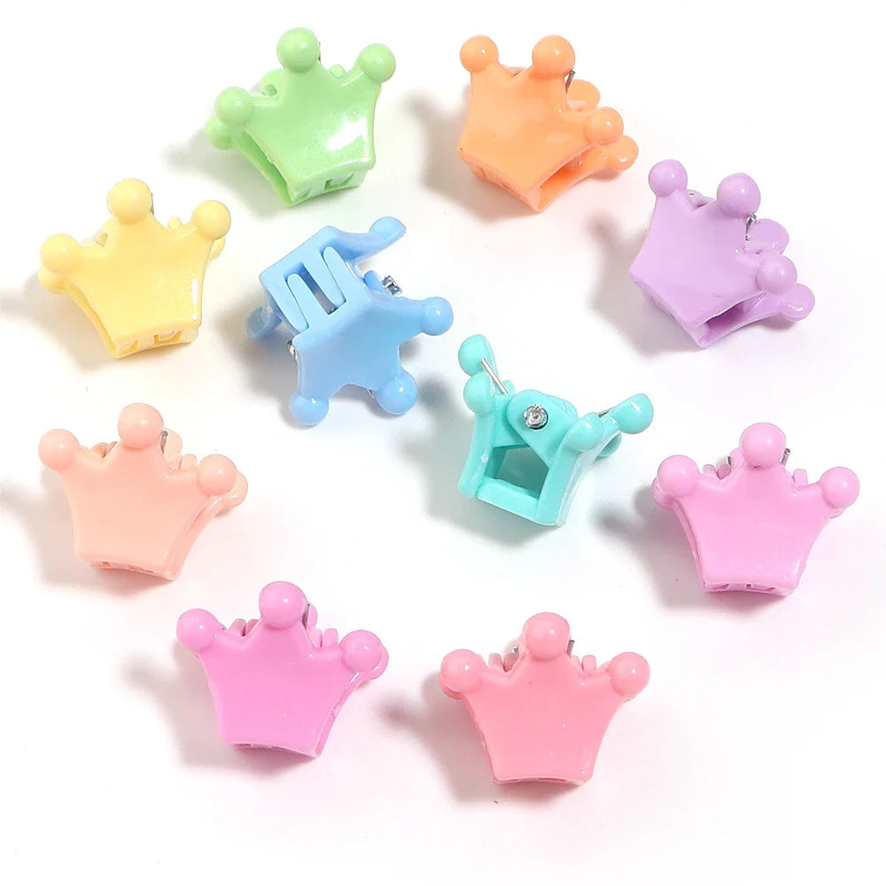 100pcs Mini Colorful Flower Star Hair Grabbing Claw Clips for Baby Girls Bangs Broken Hair Styling Tool Small Hair Accessories