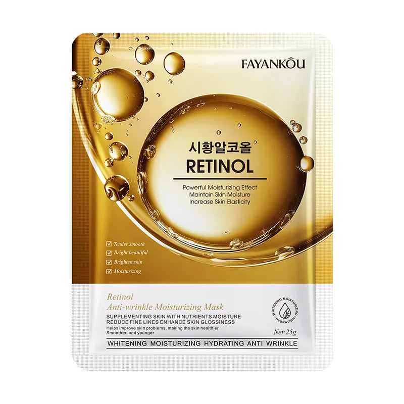 10pcs Vitamin C Niacinamide Retinol Face Mask Anti Wrinkle Moisturizing Brightening Firming Hydrating Facial Masks Skin Care