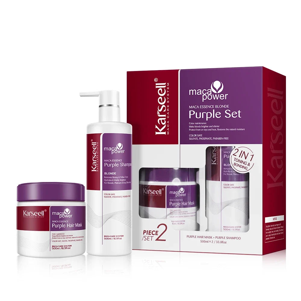 Karseell Purple Hair Mask Purple Shampoo Professional Neutralizes Brass Yellow Tones For Blonde Silver Gray Highlighted Hair