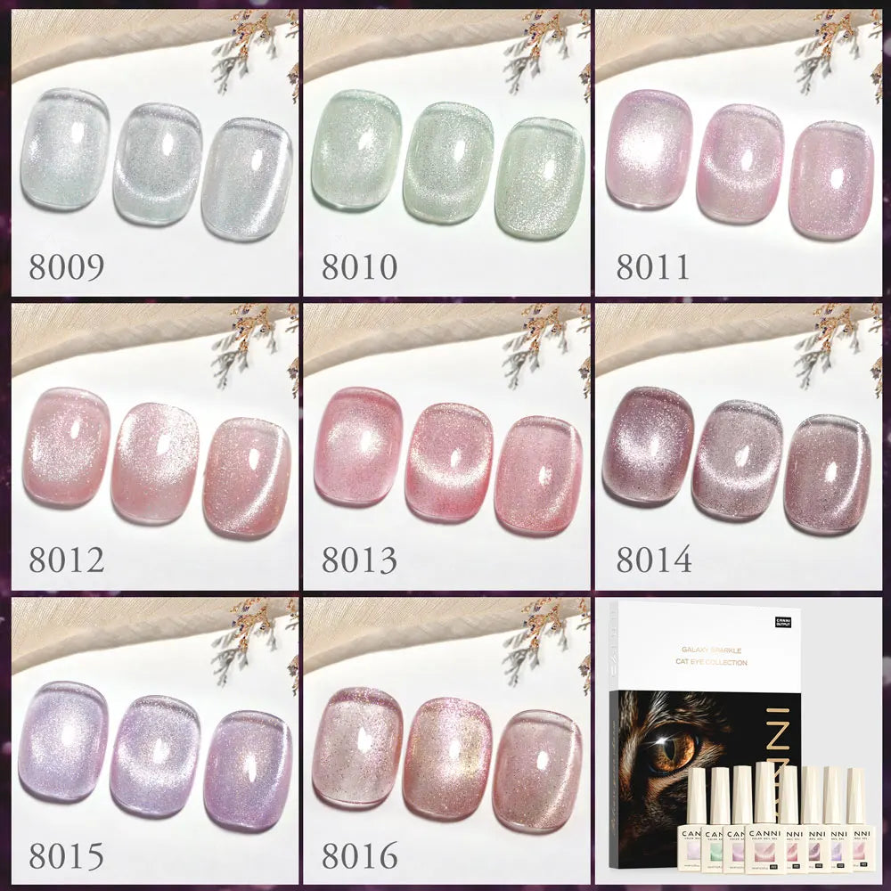CANNI Cat Eye Gel Nail Polish TPO Free Galaxy Glitter Diamond Sparkle Gorgeous Color Soak Off UV LED Gel For Man Nail Design Gel
