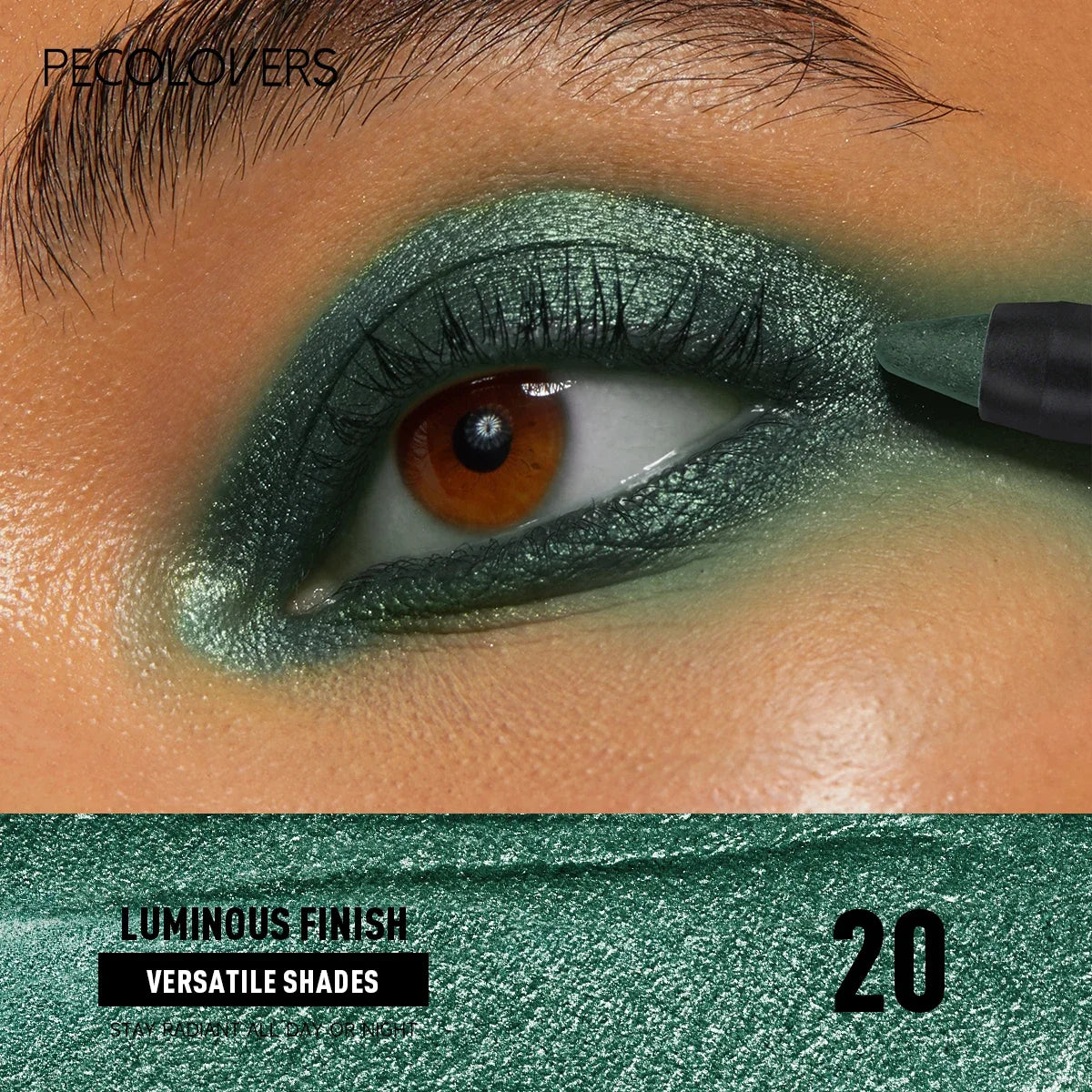 1pc Green Eyeshadow Stick Smoky Eyeshadow Pencil High Gloss Pearlescent Shadow Sticks Waterproof Stage Makeup