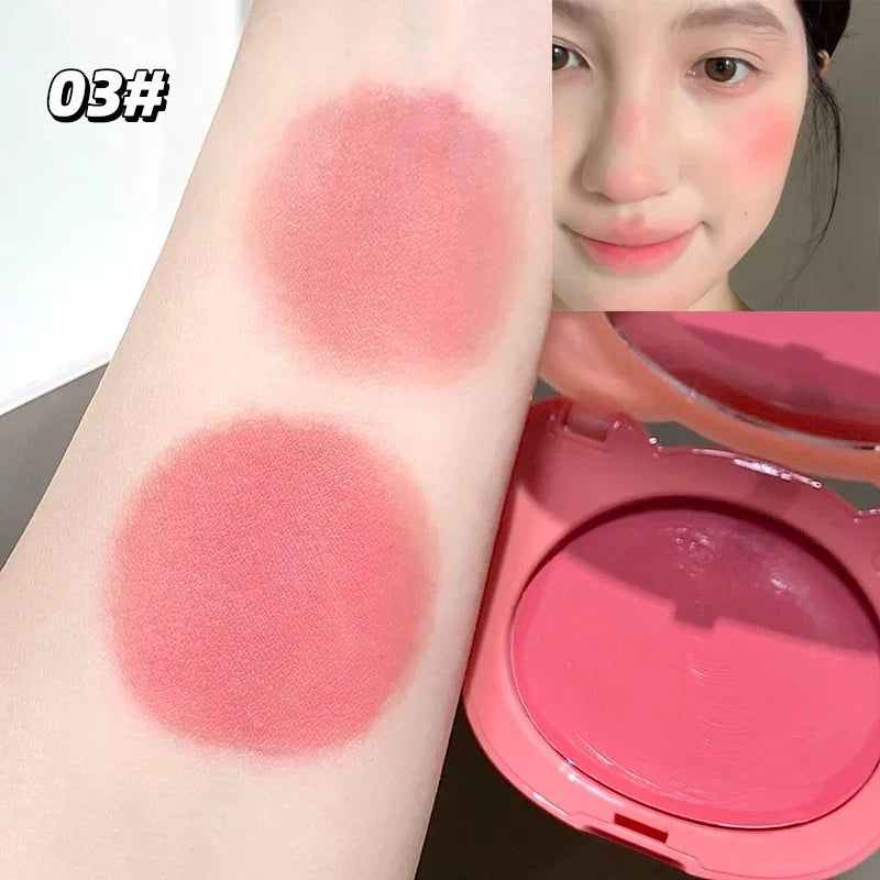 Apricot Pink Blush Cream Makeup Cheek Tint Rouge Violet Blusher Mud Palette Waterproof Monochrome Brighten Facial Moisture Blush