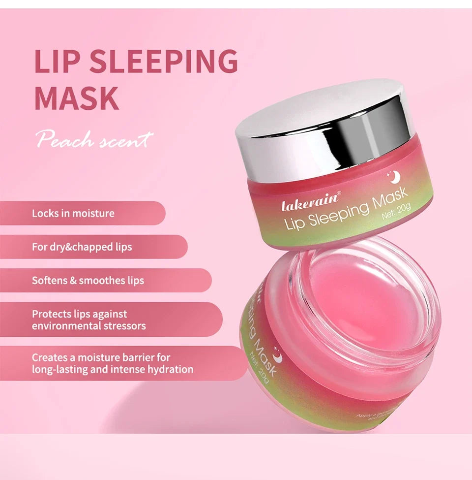 Jelly Peach Lip Sleeping Collagen Mask Hydrated Pink Lip Repair Nourish Protect Volumizes Dry And Chapped Lips Care Products