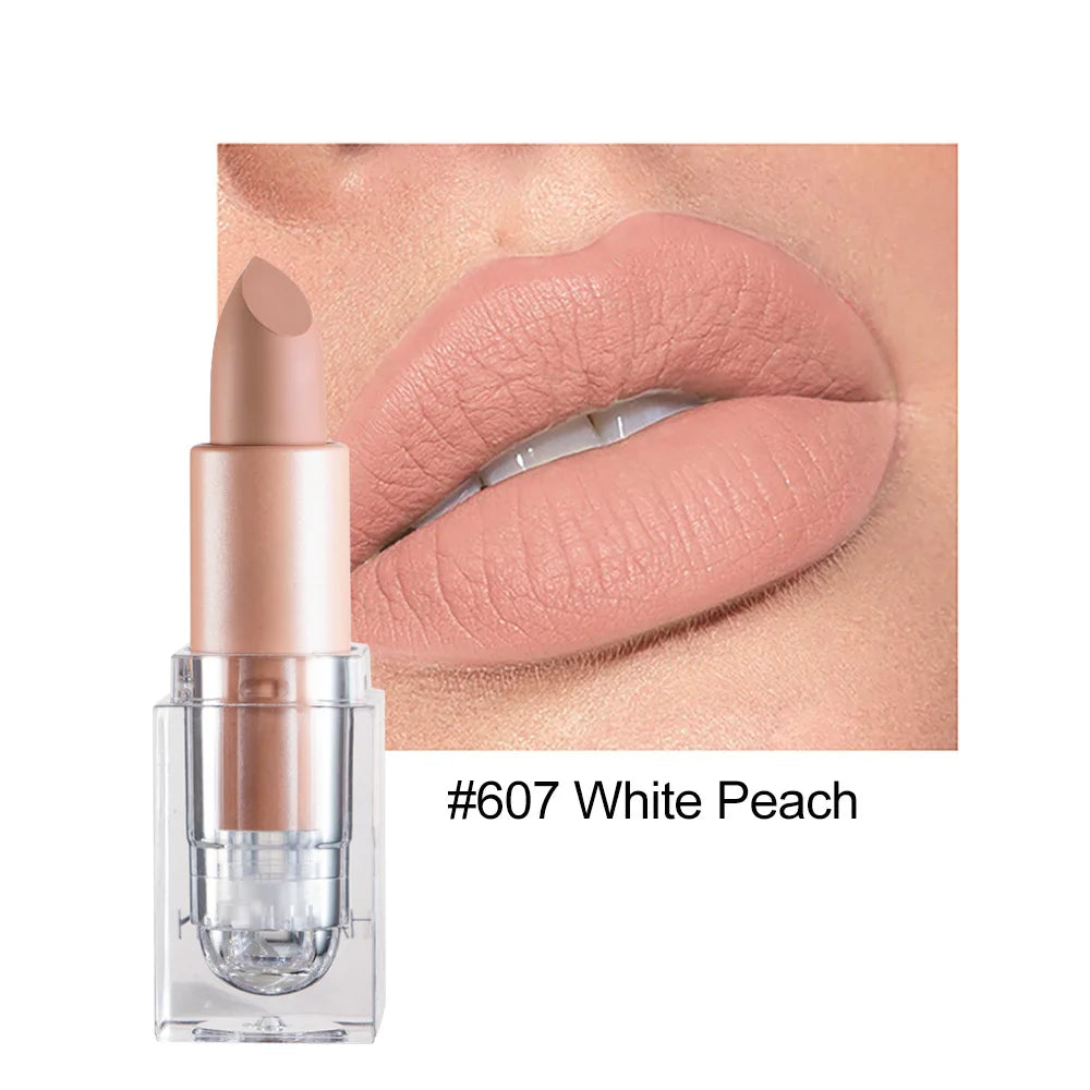 HANDAIYAN Matte Nude Lipstick Velvet Finish Long Lasting Waterproof Korean Beauty Cosmetic Makeup Gift for Women