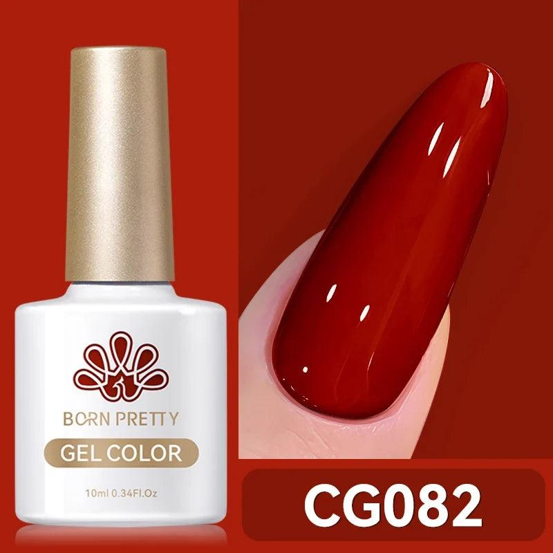 BORN PRETTY 10ml Blood Red Gel Nail Polish Semi Permanent Soak Off UV LED Varnish Design Halloween Festival Nail Supplies 1/6pcs