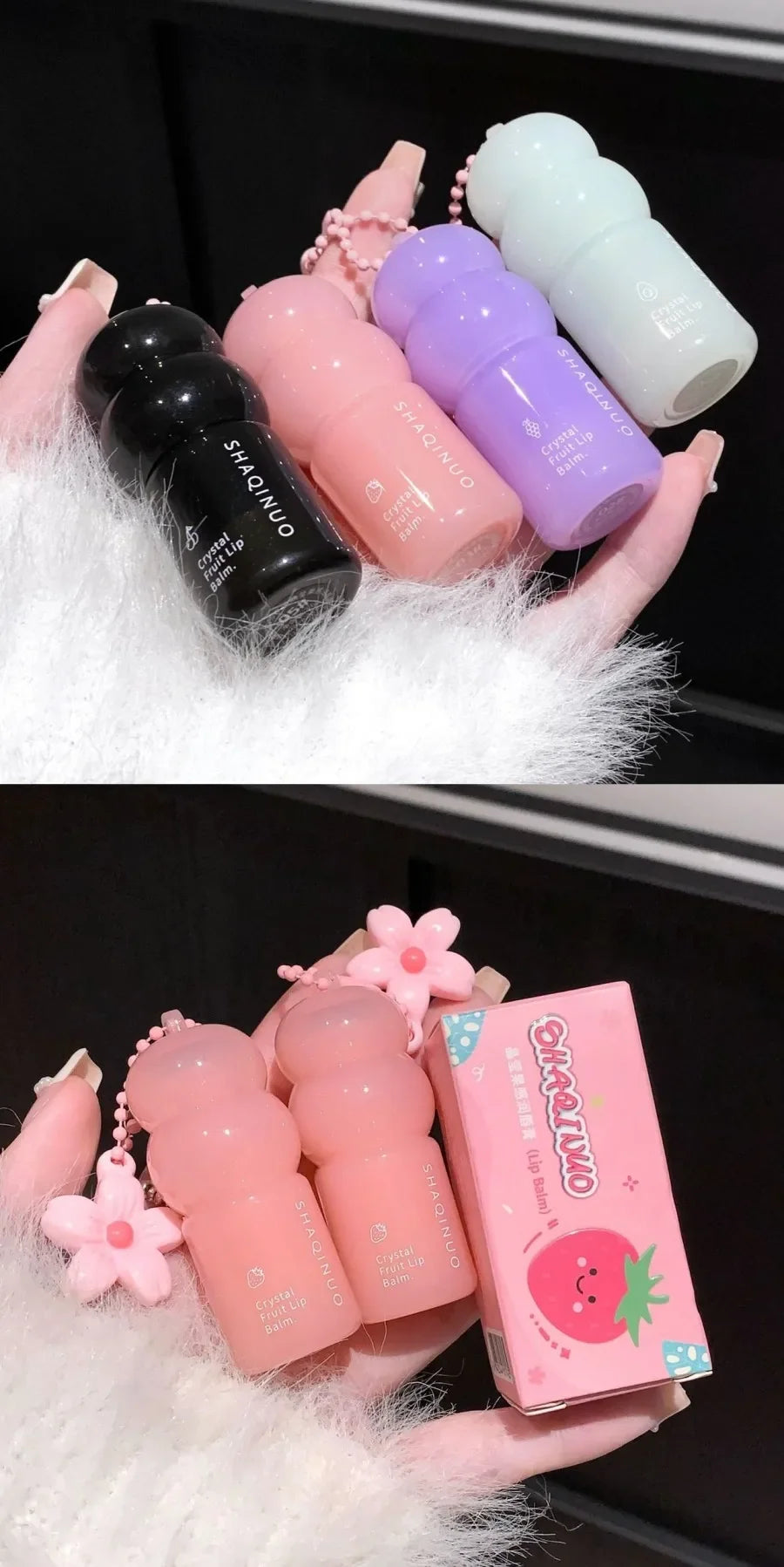 Hydrating Fruit Lip Balm Pendant, Tinted Moisturizing Lip Care for Fall & Winter, Prevents Dry Cracking, Refreshing Fruit Flavor