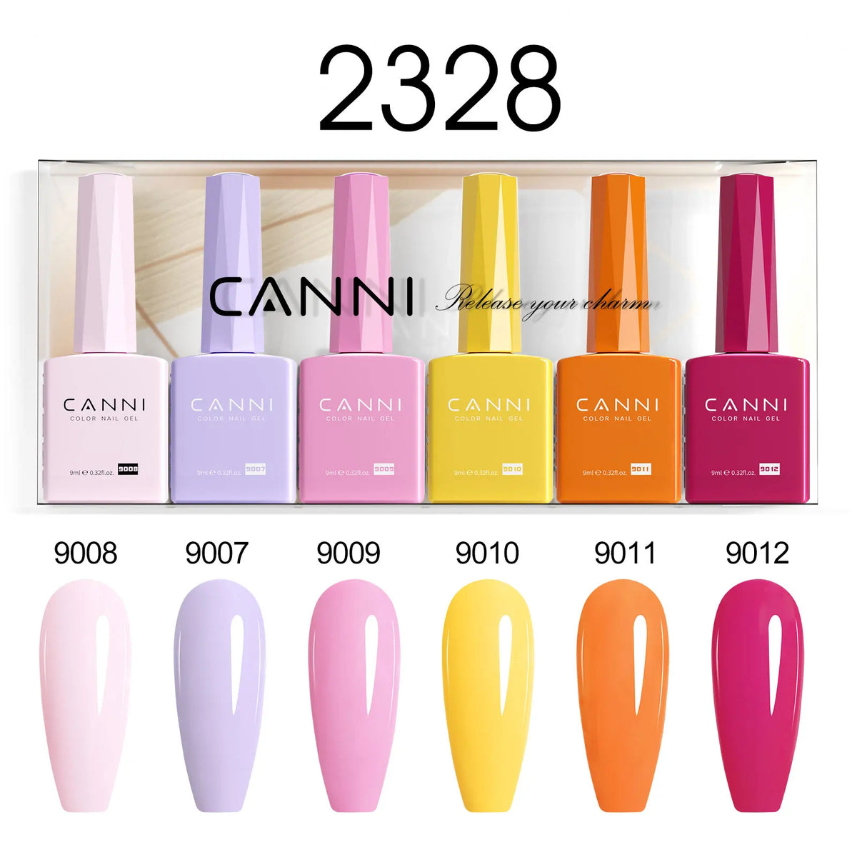 6pcs/kit CANNI Gel Nail Polish TPO FREE Nails Semi Transparent Jelly Pink Collection Soak Off UV LED Gel Diamond Top Coat Set