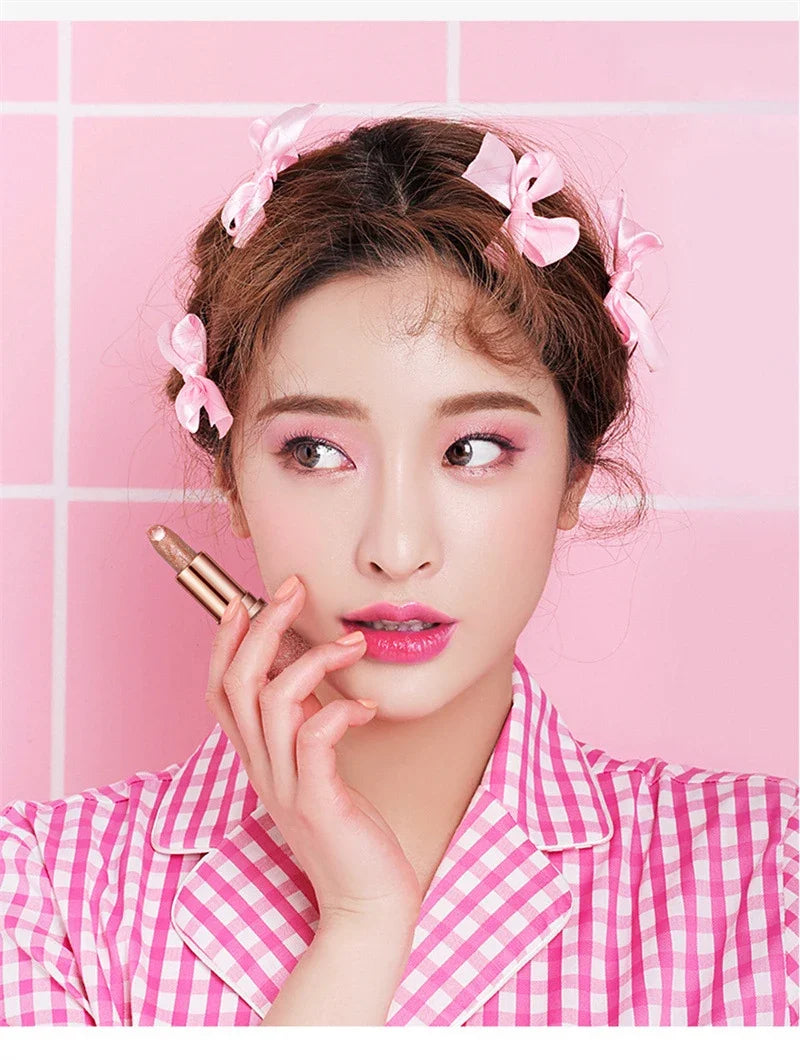DAIMANPU Starry Sky Shining Jelly Lipstick Warm Color Change Cute Pink Girl Student Makeup Moisturizing and Moisturizing Lips