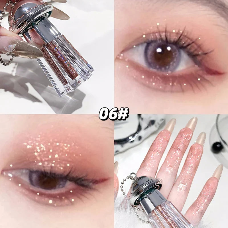 Gege Bear UFO Pendant Shiny Eyeshadow Liquid Pearlescent Fine Shimmer Brightening Anti-makeup Liquid Eyeshadow