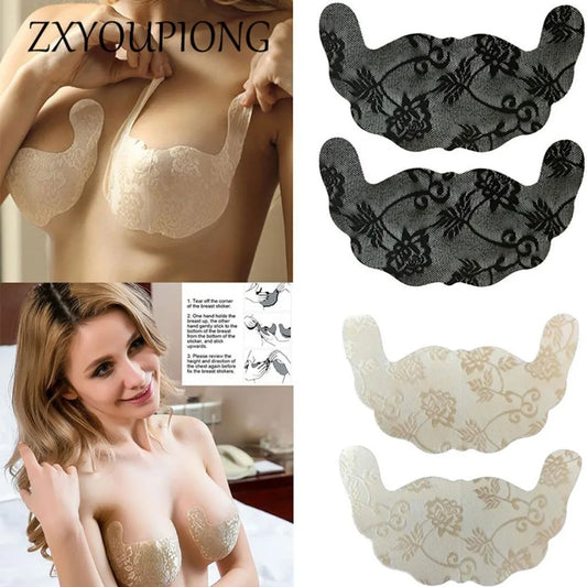 1pair Adhesive Bra Tape Lift Up Breast Nipple Cover Bra Pad Push Up Invisible Breast Petals for Party Dress Stickers