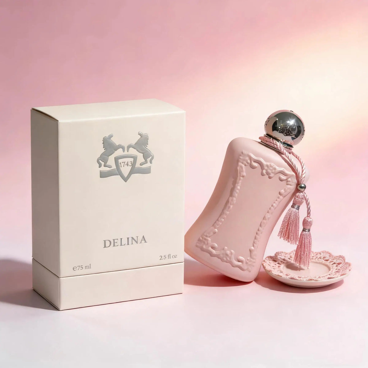 DELINA EDP: Elegant Pink Bottle with Tassel, Sophisticated Feminine Scent for Daily Wear