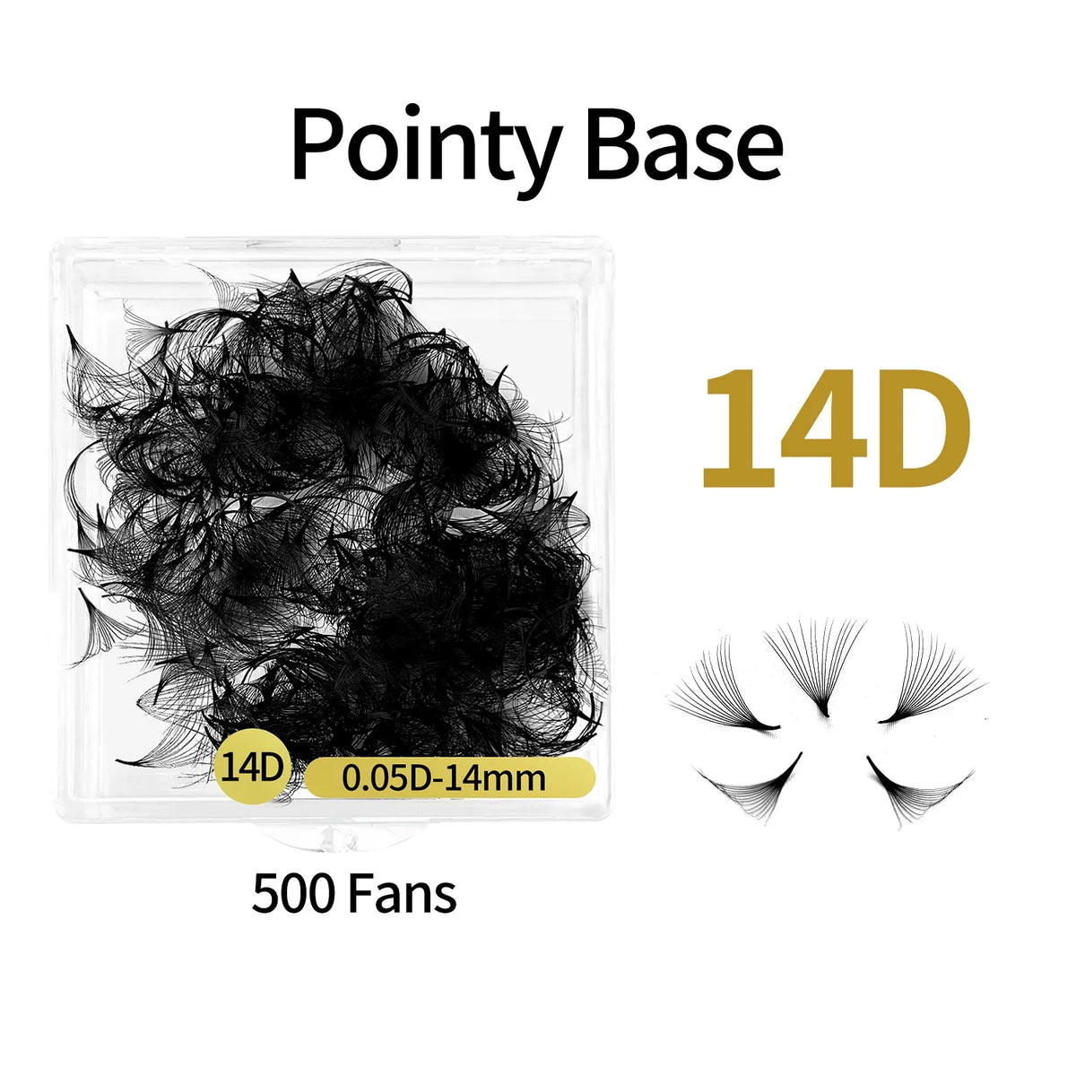 ABONNIE 500 Fans Loose Fan Lashes Extensions 6D-20D 8-18mm Pointy Base Premade Medium Stem Sharp Thin Russian Volume Eyelash