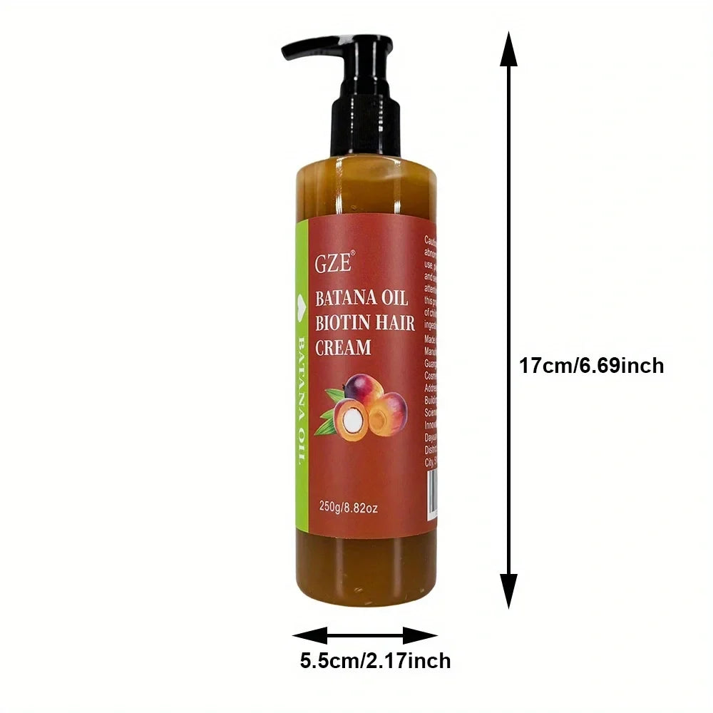 2 Pack GZE Batana Oil Biotin Hair Cream Strong Hair Anti-Breakage Repair Split Ends Silky For Dry Hair