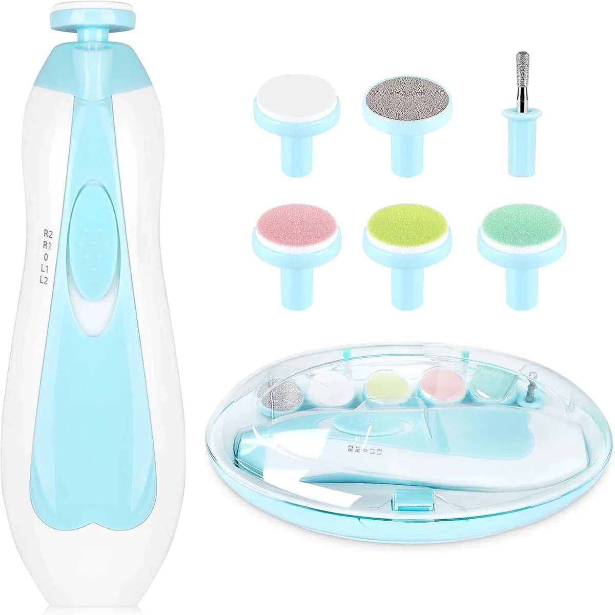 Baby nail sharpener, electric anti-scratch nail clipper polishing tool set, put 2 AA batteries (excluding batteries) before use