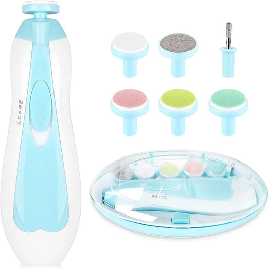 Baby nail sharpener, electric anti-scratch nail clipper polishing tool set, put 2 AA batteries (excluding batteries) before use