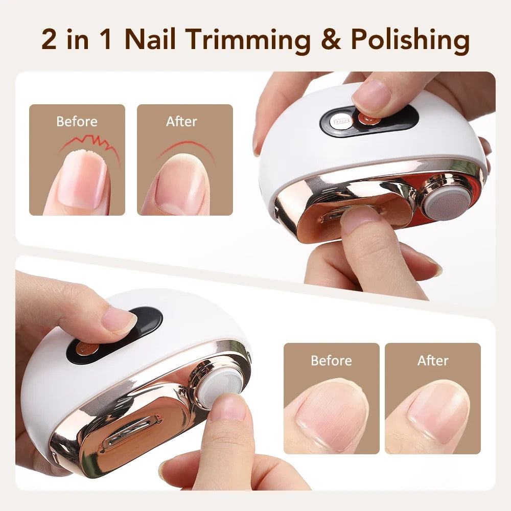 Electric Nail Clippers Automatic Trimmer Rechargeable for Adults Baby Safe Fingernail Toe Nail Cutter Portable Manicure Pedicure