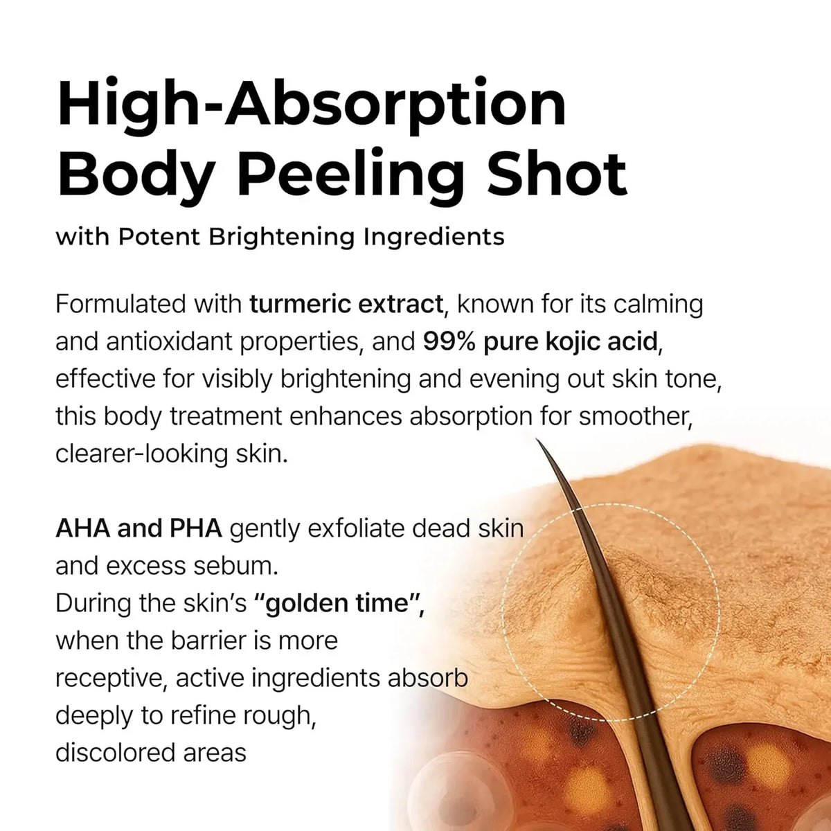 Body Keratin Care Kojic Acid Turmeric Spray Gently Exfoliating Peeling Solution Brightening Hydrating Skin Care All Skin Types