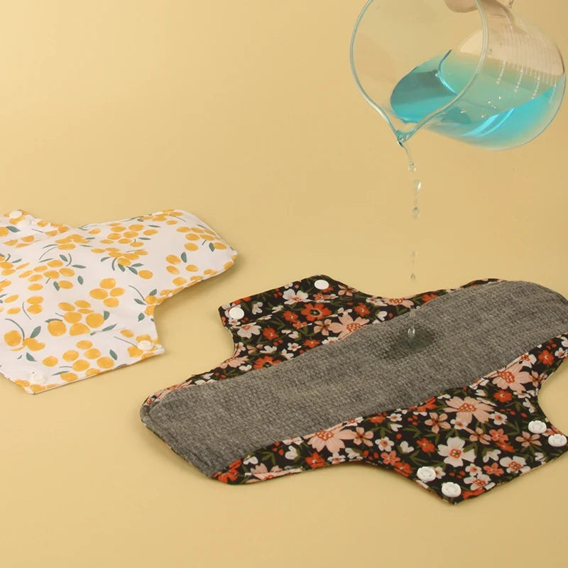 2pcs Reusable Period Pads Keep It In Place Washable Cloth Menstrual Pads Graphene Lining Anti Slip Silicone Design Panty Liner