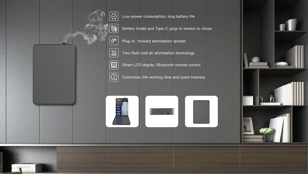 Covers 500m³ Aroma Diffuser Smart Scent Air Machine For Hotel Waterless Essential Oil Diffuser Home Appliances Battery Diffuser