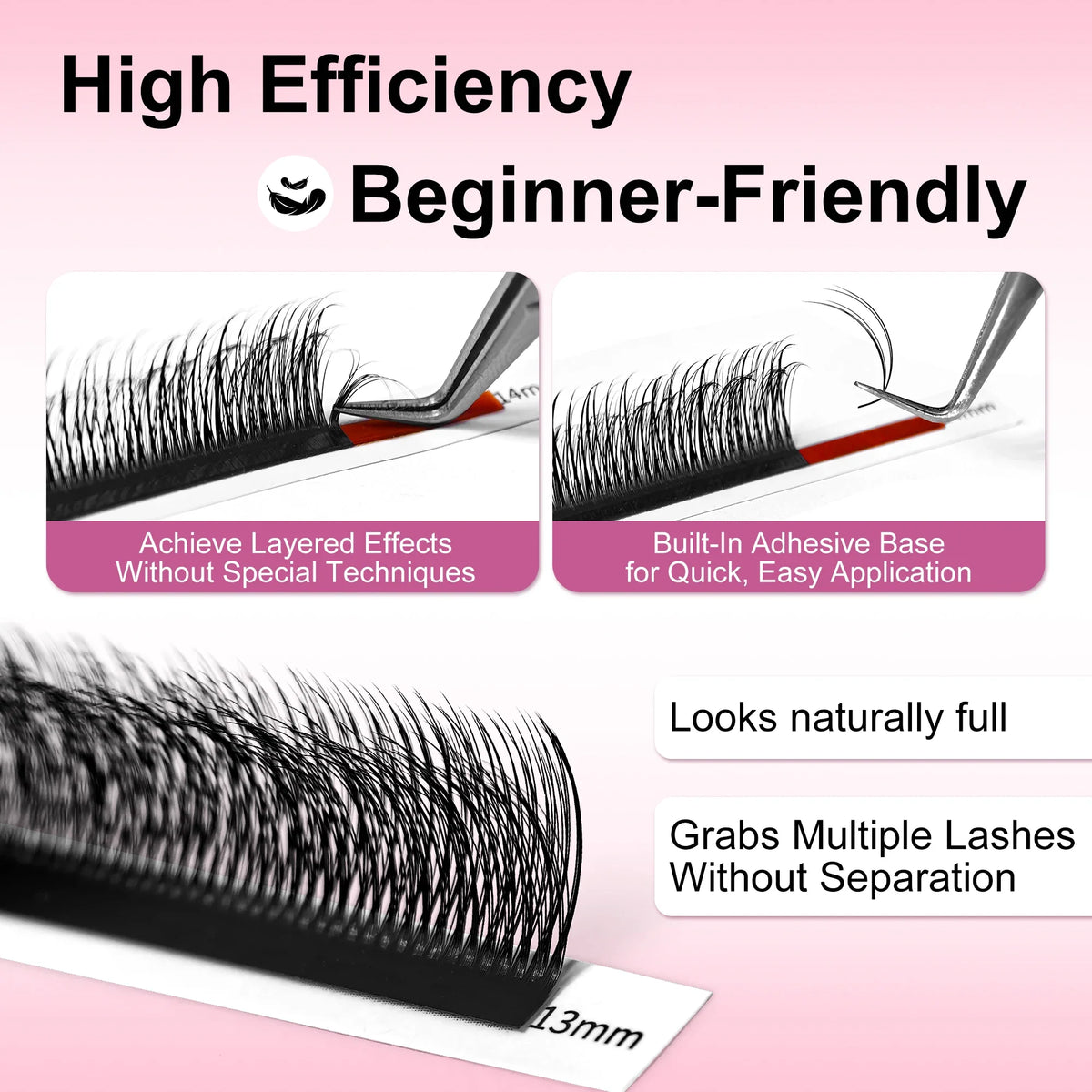 ABONNIE 5D Multi Layer Lashes Camellia Lash Extensions LJ/LB/LC Curl Wild Fluffy Double-Layer Individual Eyelash Extension