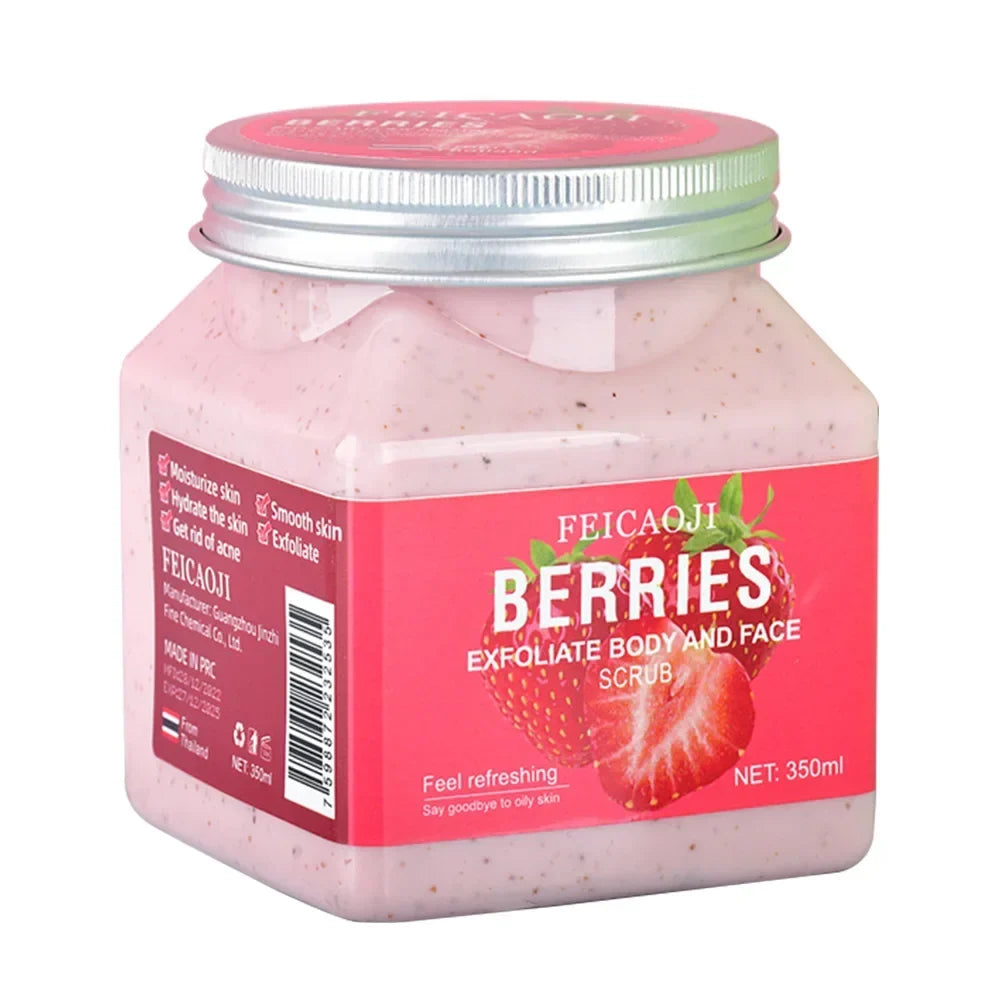 Body Fragrance Scrub 350ML Exfoliating Bodyscrub Bath Salt Rice Shower Gel Coffee