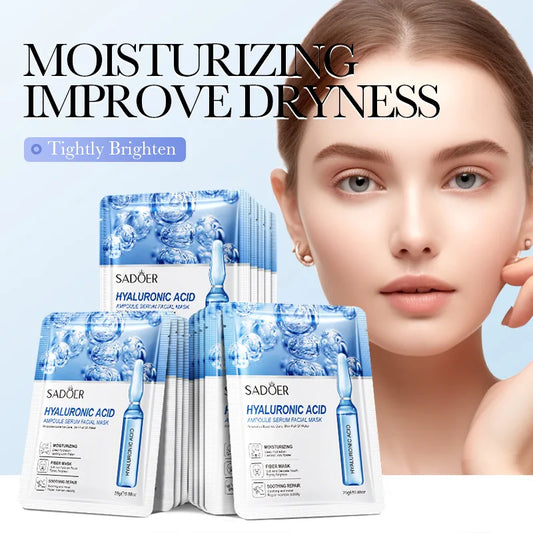 10Pcs Hyaluronic Acid Mask Facial Skin Care Firming Moisturizing Mask Facial Skin Care Products